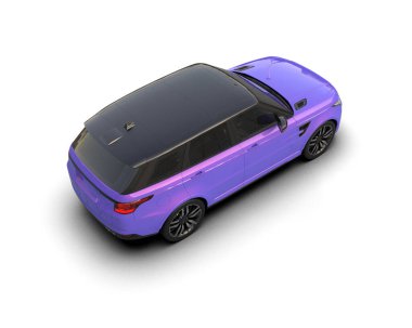 pembe modern araba beyaz arka planda izole edilmiş