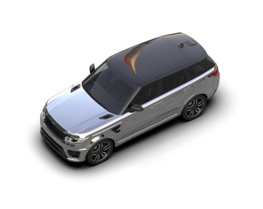 modern lüks araba kırpma yolu ile beyaz arka planda izole.