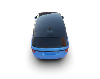 Beyaz arka planda bir araba. 3d oluşturma.