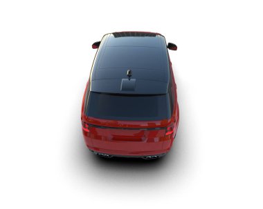 modern kırmızı araba - 3 boyutlu illüstrasyon