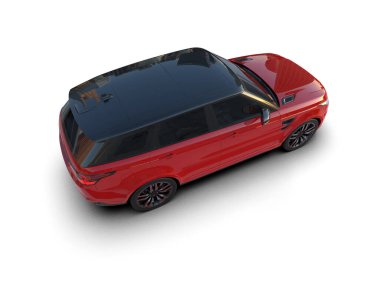 Beyaz arka planda modern lüks spor araba. 3 boyutlu.