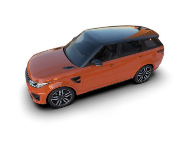 Hafif arka planda modern kompakt araba. 3d illüstrasyon