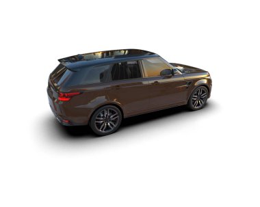 Araba beyaz arka planda izole edilmiş. 3d görüntüleme - resim