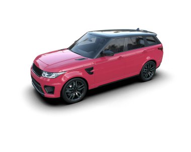 modern kompakt araba - 3 boyutlu illüstrasyon