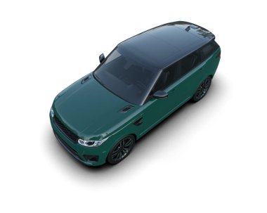 Araba beyaz arka planda izole edilmiş. 3D görüntüleme - illüstrasyon