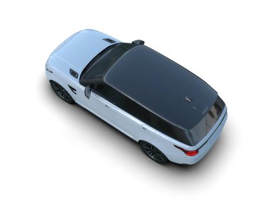 araba beyaz arkaplanda izole edildi. 3d görüntüleme - illüstrasyon