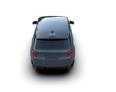 Beyaz arka planda 3 boyutlu modern araba çizimi