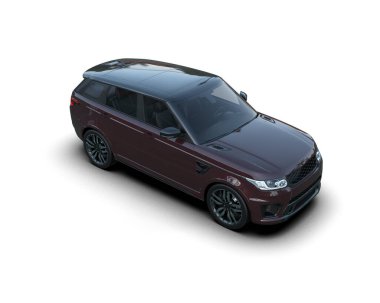 araba beyaz arkaplanda izole edildi