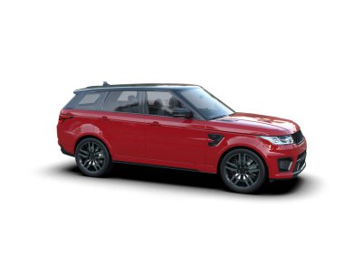 Modern araba beyaz üzerine