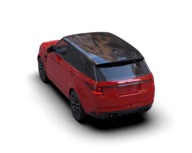 Modern spor araba beyaz arka planda izole edilmiş. 3d oluşturma
