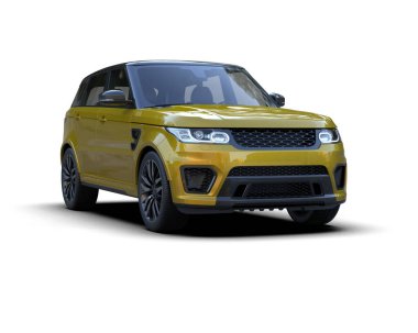 Beyaz arka planda izole edilmiş lüks spor araba 3 boyutlu görüntüleme.