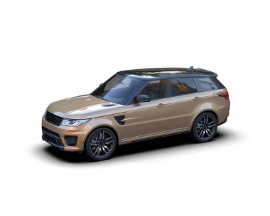 Lüks spor araba beyazda izole edilmiş. 3d oluşturma