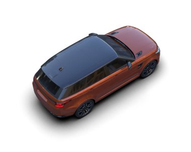 Gri arka planda modern kompakt araba