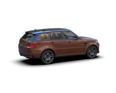 Lüks SUV arabası beyaz arka planda izole edilmiş