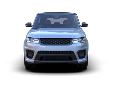 Beyaz arka planda izole edilmiş modern lüks araba. 3d oluşturma