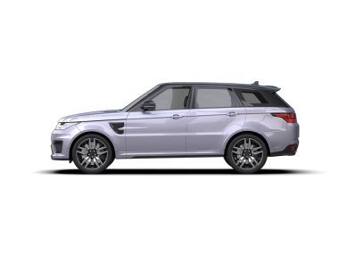 Modern SUV arabası beyaz arka planda izole edildi. 3 boyutlu görüntüleme - 3 boyutlu.