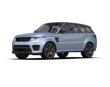 Beyaz arka planda modern lüks SUv