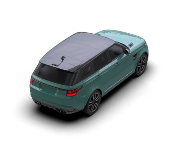 3 boyutlu markalı, jenerik konsept bir araba.