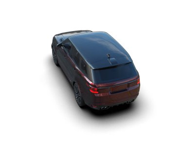 Siyah arka planda araba cipi. 3d illüstrasyon.