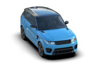 mavi spor araba - ön manzara