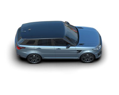 Mavi modern cip beyaz arka planda izole edilmiş. 3D görüntüleme - illüstrasyon