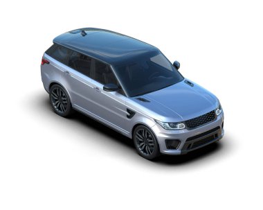 beyaz arkaplanda izole edilmiş araba 3 boyutlu görüntüleme