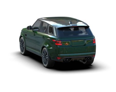 Araba beyaz arka planda izole edilmiş. 3D oluşturuldu