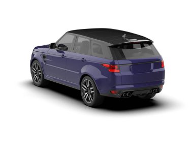 Stüdyoda beyaz arka planda 3 boyutlu bir araba.