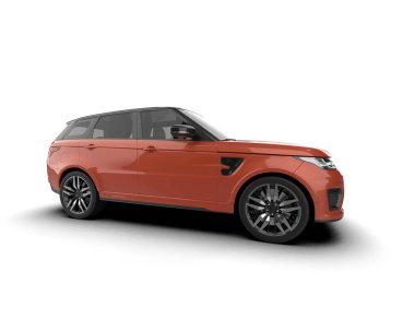 Modern lüks araba beyaz arka planda izole edilmiş - 3 boyutlu görüntüleme