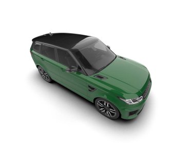 Modern kompakt araba beyaz arka planda izole edilmiş. 3d oluşturma