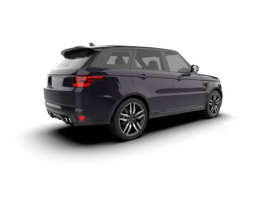 Siyah lüks araba beyazda izole edilmiş.