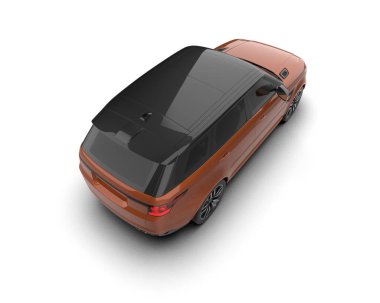 Beyaz arka planda izole edilmiş modern lüks SUv 3 boyutlu görüntüleme
