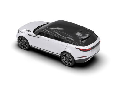 Modern şehir arabası beyaz arka planda izole edilmiş. 3d illüstrasyon