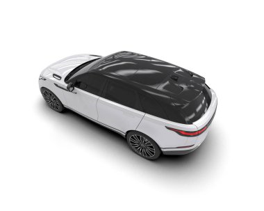 Beyaz arka planda izole edilmiş lüks bir araba.