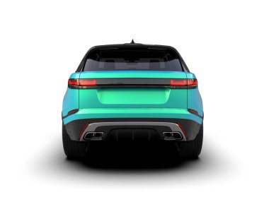 modern araba beyaz arka planda izole edildi. 3 boyutlu çizim - illüstrasyon