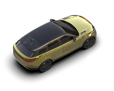 modern araba gölgeli beyaz üzerine izole