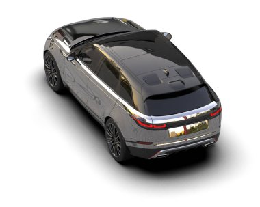 Modern lüks araba, beyaz bir arka planda, yansıması olan izole edilmiş. 3d illüstrasyon