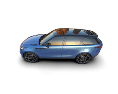 Arka planda 3 boyutlu gerçekçi bir araba. 3d oluşturma