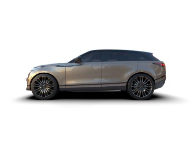 Beyaz arka planda izole edilmiş 3 boyutlu lüks spor araba.