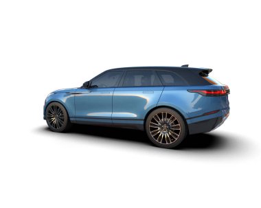 Modern araba arka planda izole edilmiş. 3D görüntüleme - illüstrasyon