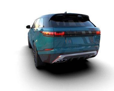 modern araba arka planda yansımayla izole edildi