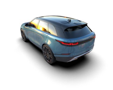 modern araba beyaz arka planda izole edildi. 3 boyutlu görüntüleme -