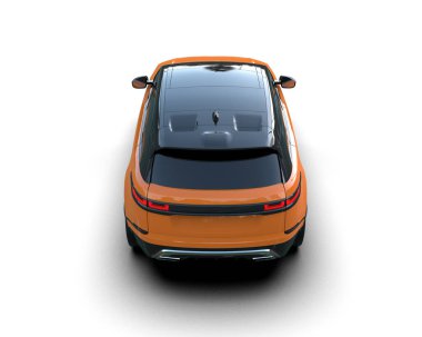 Stüdyo ortamında izole edilmiş markasız bir SUV 'un 3 boyutlu görüntüsü.