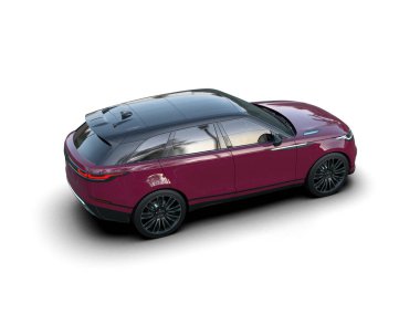 Modern araba arka planda izole edilmiş. 3 Boyutlu Hazırlama.