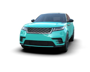 modern yeşil spor araba beyaz arka planda izole