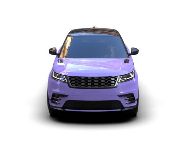 Modern araba arka planda izole edilmiş. 3D görüntüleme - illüstrasyon