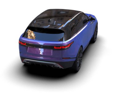 Beyaz arka planda modern lüks bir araba. 3d oluşturma