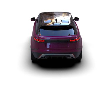 Modern şehir arabası beyaz arka planda izole edilmiş. 3d oluşturma