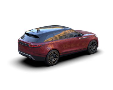 Modern lüks araba beyazdan izole edilmiş. 3d oluşturma