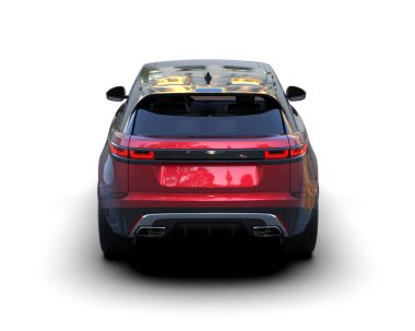 modern araba beyaz arkaplanda izole edildi - 3 boyutlu görüntüleme